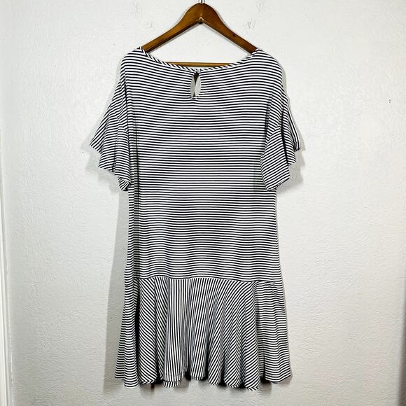 Vineyard Vines Knit Stripe Jersey Dress Short Sleeve Shift Loose Fit Sailor - M - Picture 3 of 4